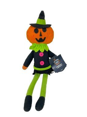 Hyde And Eek! 11" Felt Pumpkin Witch Halloween Decor Plush Figurine